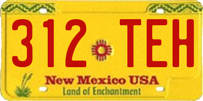NM license plate 312TEH