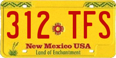 NM license plate 312TFS