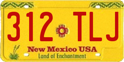 NM license plate 312TLJ