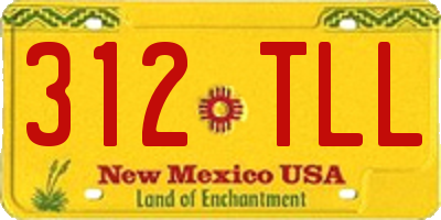 NM license plate 312TLL