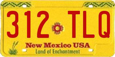 NM license plate 312TLQ