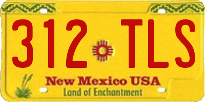 NM license plate 312TLS