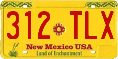 NM license plate 312TLX