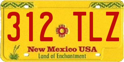 NM license plate 312TLZ