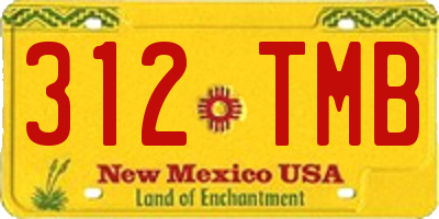 NM license plate 312TMB