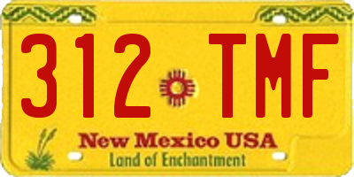 NM license plate 312TMF