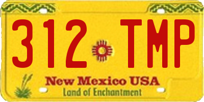 NM license plate 312TMP