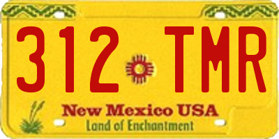 NM license plate 312TMR