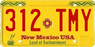 NM license plate 312TMY