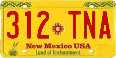 NM license plate 312TNA