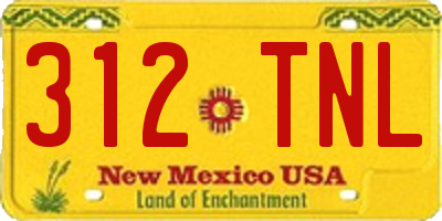 NM license plate 312TNL