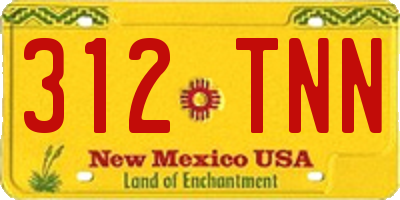 NM license plate 312TNN
