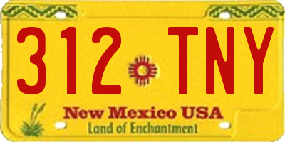 NM license plate 312TNY