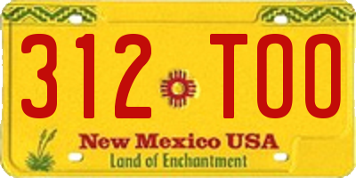 NM license plate 312TOO