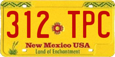NM license plate 312TPC