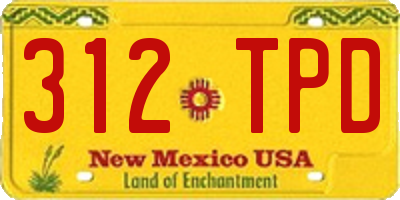 NM license plate 312TPD