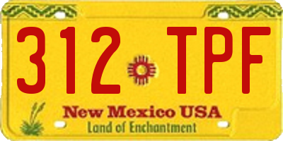 NM license plate 312TPF