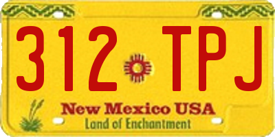 NM license plate 312TPJ
