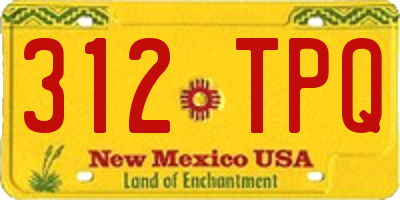 NM license plate 312TPQ