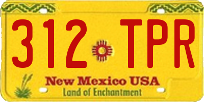 NM license plate 312TPR