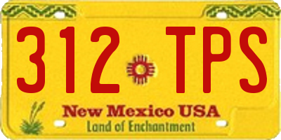 NM license plate 312TPS