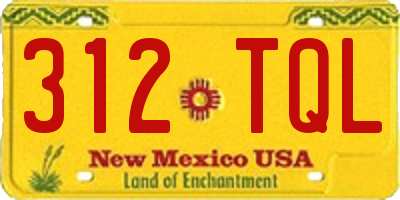 NM license plate 312TQL