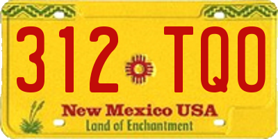 NM license plate 312TQO