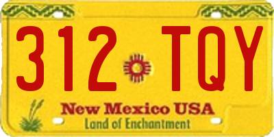 NM license plate 312TQY