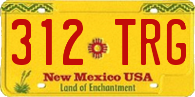NM license plate 312TRG