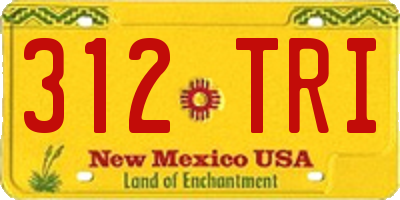 NM license plate 312TRI