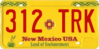 NM license plate 312TRK