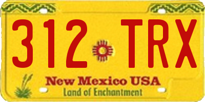 NM license plate 312TRX