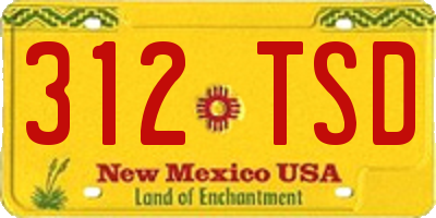 NM license plate 312TSD