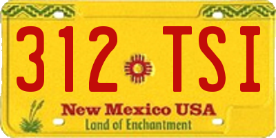 NM license plate 312TSI