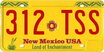 NM license plate 312TSS
