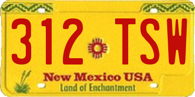 NM license plate 312TSW