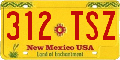 NM license plate 312TSZ