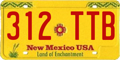 NM license plate 312TTB