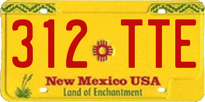 NM license plate 312TTE