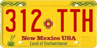NM license plate 312TTH