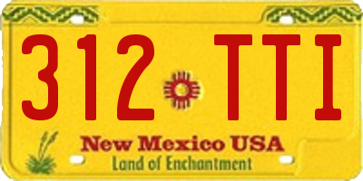 NM license plate 312TTI
