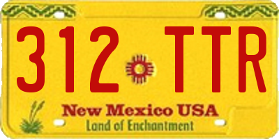 NM license plate 312TTR