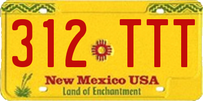 NM license plate 312TTT