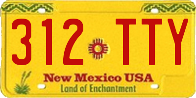 NM license plate 312TTY