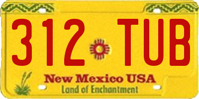 NM license plate 312TUB