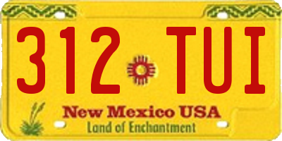 NM license plate 312TUI