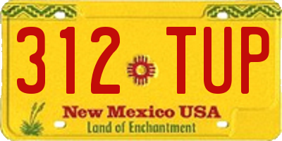 NM license plate 312TUP