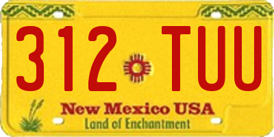 NM license plate 312TUU