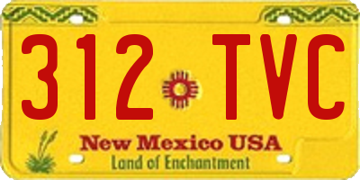 NM license plate 312TVC