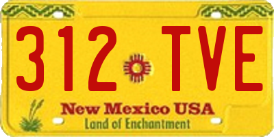 NM license plate 312TVE